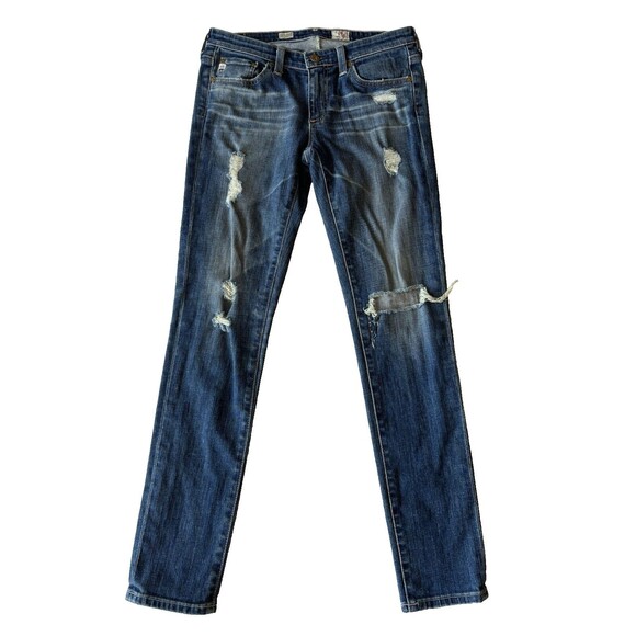 AG Adriano Goldschmied Jeans Womens 26 Stevie Ankle Slim Straight Distressed - Picture 2 of 11